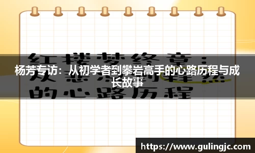 杨芳专访：从初学者到攀岩高手的心路历程与成长故事